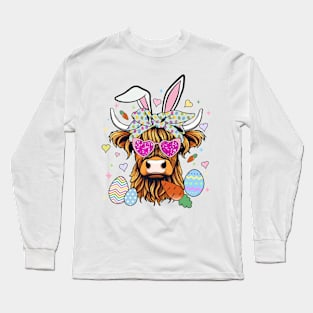 Highland Cow Easter Day Long Sleeve T-Shirt